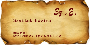 Szvitek Edvina névjegykártya